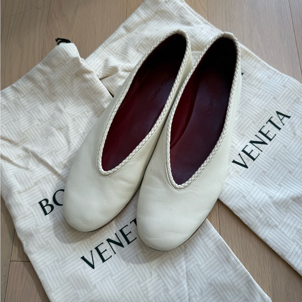 Bottega Veneta Rosa Ballerina Cream Ballet Flats